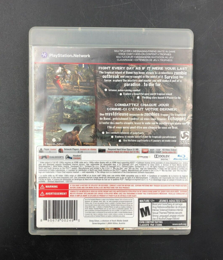 Dead Island (PlayStation 3, PS3) w/ Manual - Game of the Year Edition Disc