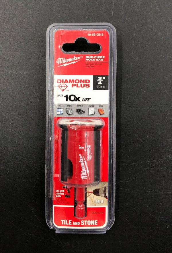 Milwaukee Diamond Plus 3/4"/20mm One-Piece Hole Saw - Red (49-56-0515) - NEW~~