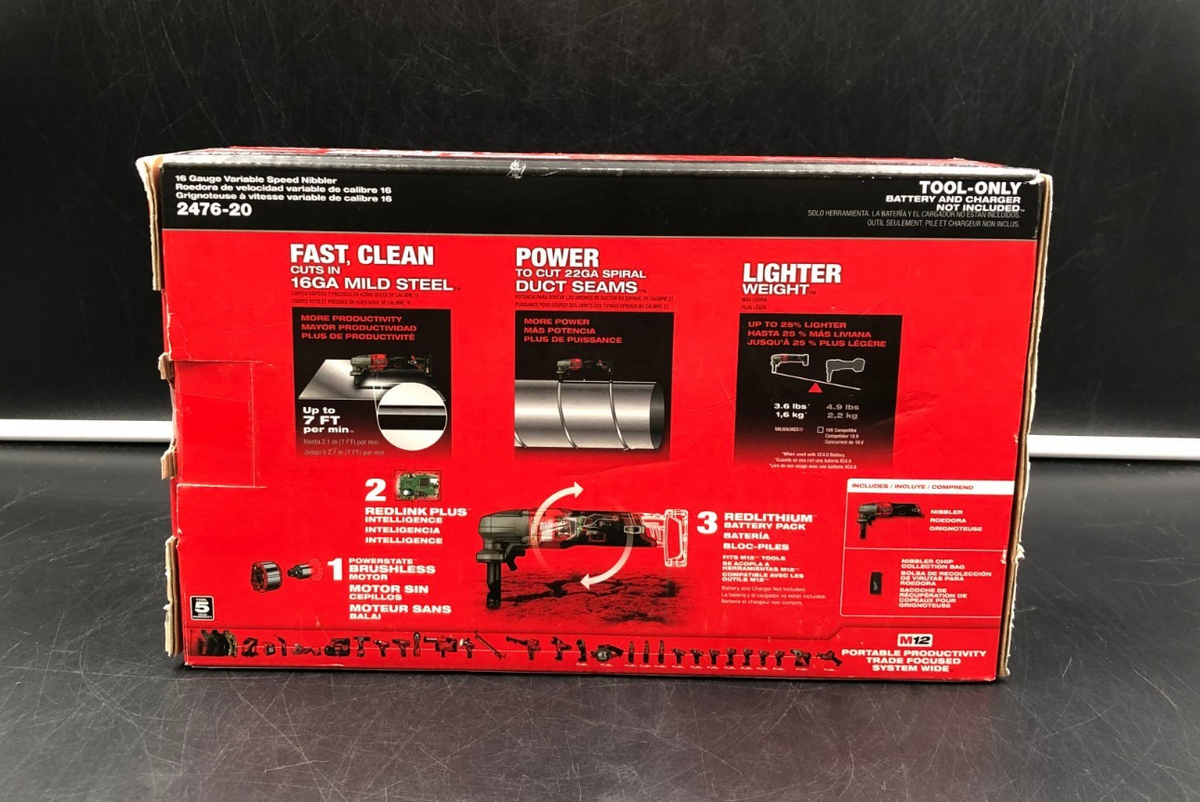 Milwaukee 2476-20 M12 Fuel 16 Gauge Variable Speed Nibbler (Tool-Only) - NEW