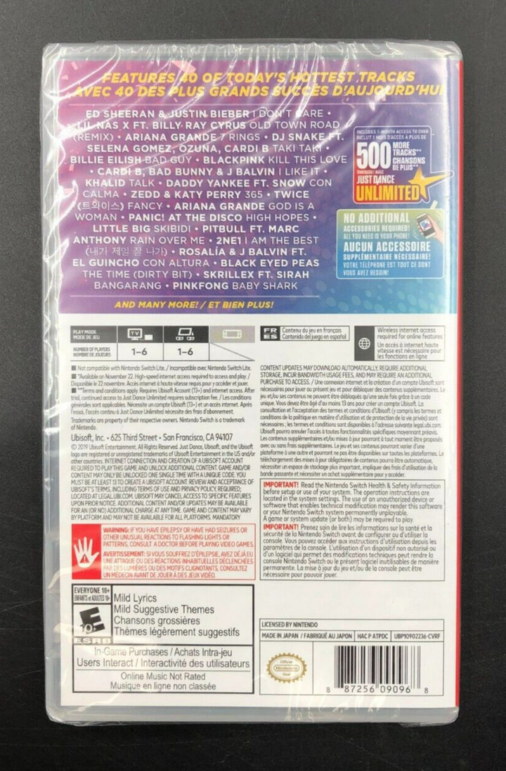 Just Dance 2020 Nintendo Switch - NEW