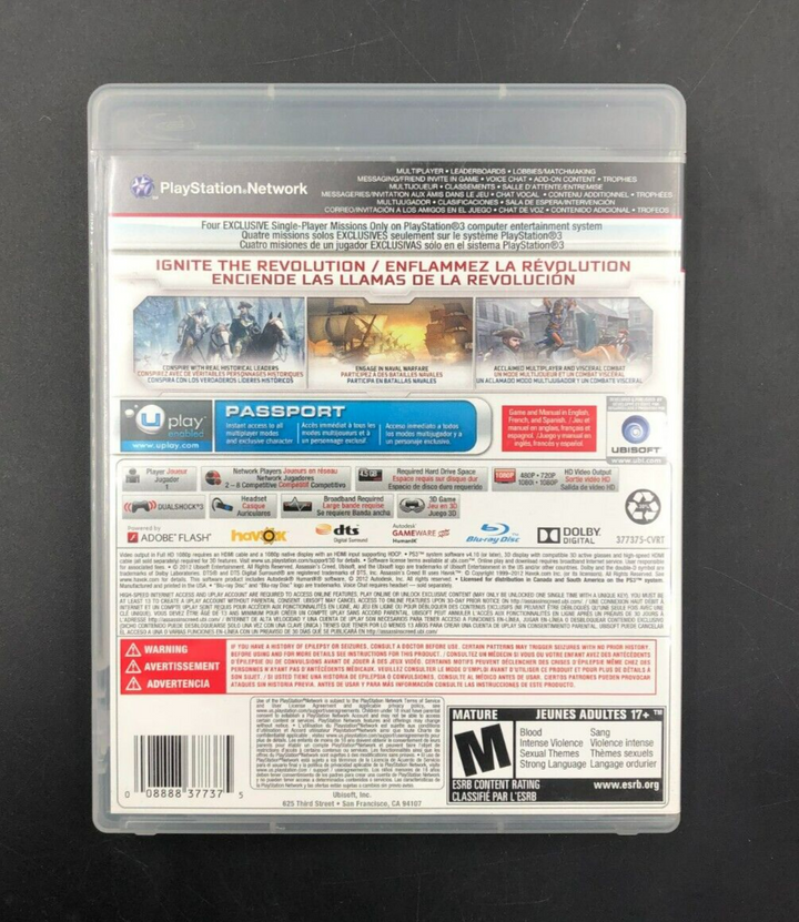 Assassin's Creed III - Signature Edition (PlayStation 3, PS3) w/ Manual + Insert