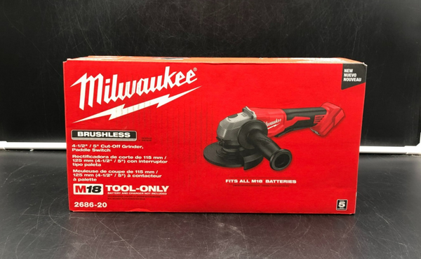 Milwaukee 2686-20 M18 4-1/2" / 5" Cut-Off Grinder, Paddle Switch Tool-Only - NEW