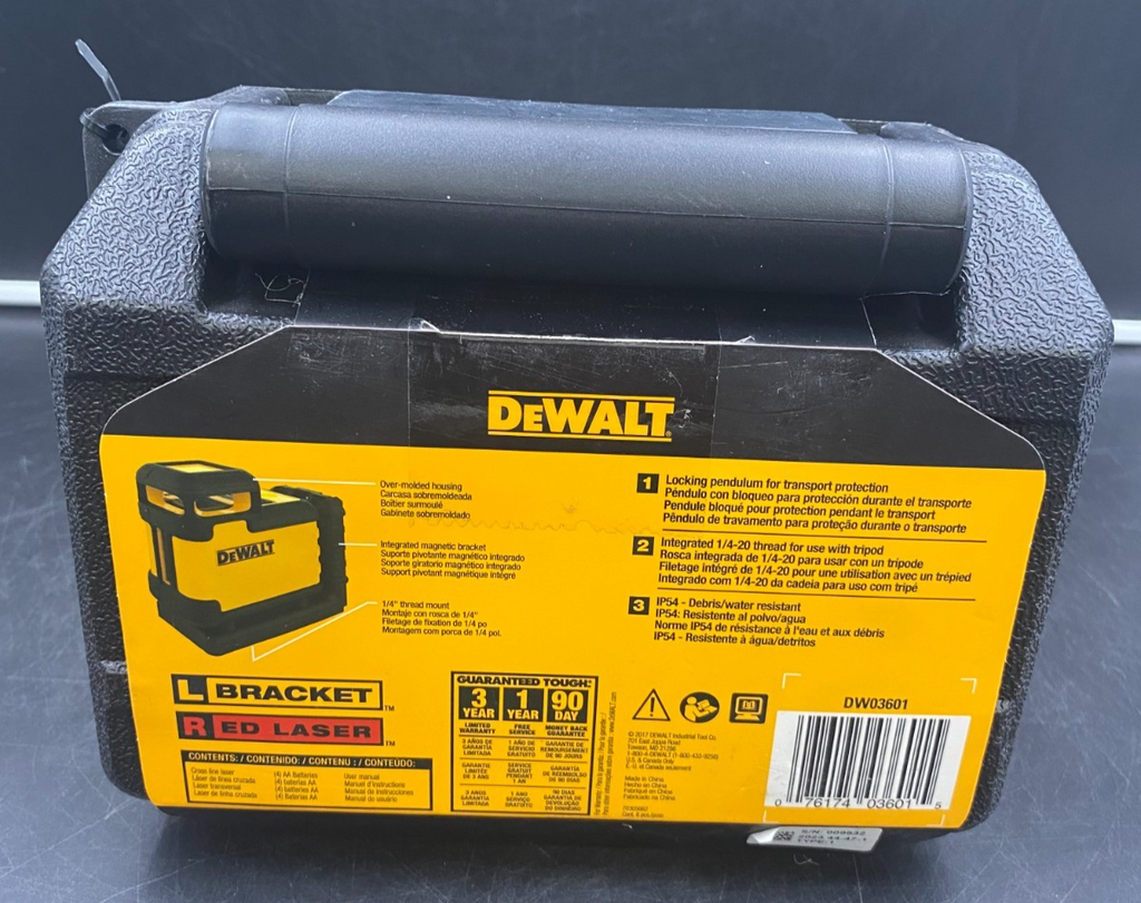 DEWALT 65' RANGE 360 & CROSS LINE RED LASER DW03601 *BRAND NEW, SEALED*