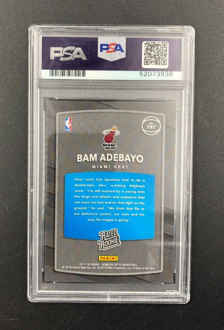 2017-18 Panini Donruss Optic Rated Rookie Bam Adebayo #187 PSA 9 MINT