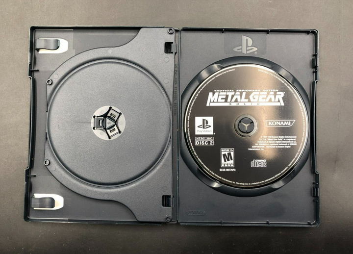Metal Gear Solid (Sony PlayStation 1, PS1) 2-Disc in Long Case