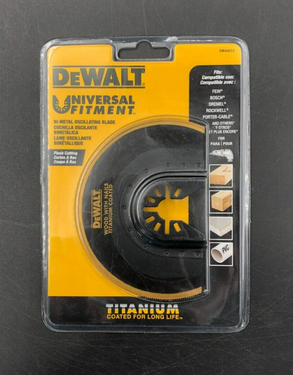 DeWalt Universal Fitment Bi-Metal Oscillating Flush Cut Blade (DWA4213) - NEW