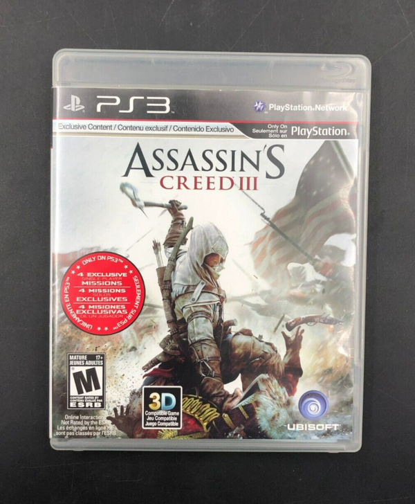 Assassin's Creed III (PlayStation 3, PS3) w/ Manual + Insert