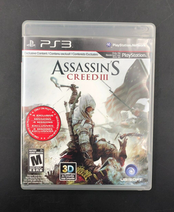 Assassin's Creed III (PlayStation 3, PS3) w/ Manual + Insert