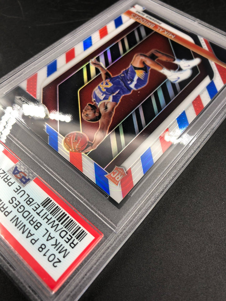 2018-19 Panini Red/White/Blue Prizm Mikal Bridges RC Rookie Card PSA 10 GEM MINT