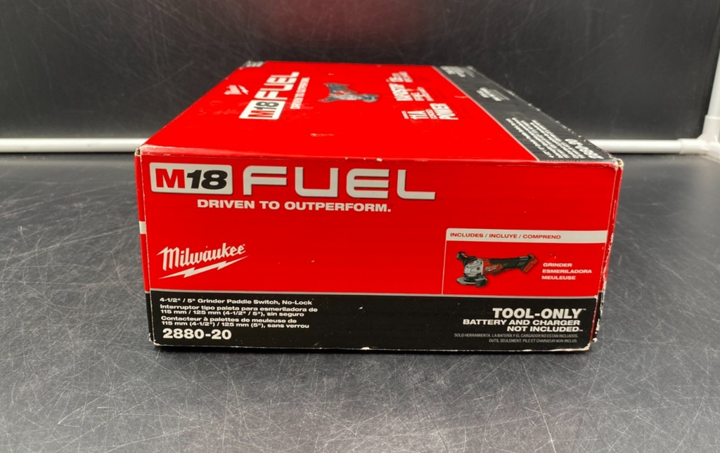 Milwaukee 2880-20 M18 Fuel 4-1/2" / 5" Grinder Paddle Switch, No-Lock Tool-Only