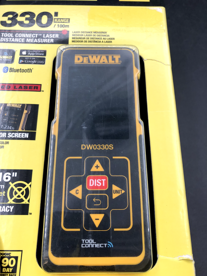 DEWALT 330' Range TOOL CONNECT RED LASER DISTANCE MEASURER DW0330SN *NEW SEALED*