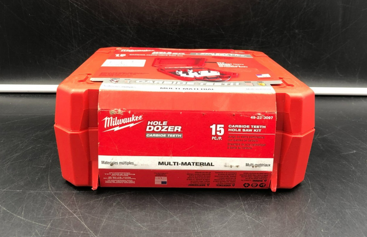 Milwaukee 49-22-3097 Hole Dozer 15 pc. Carbide Teeth Hole Saw Kit - NEW OPEN BOX