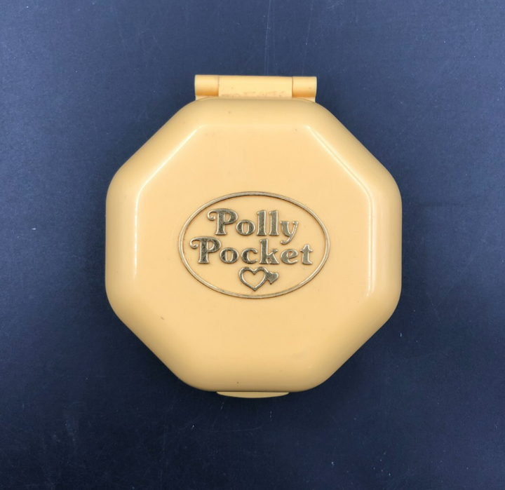 1990 Polly Pocket Yellow Octagon Hair Salon Playset - Bluebird - No Figures