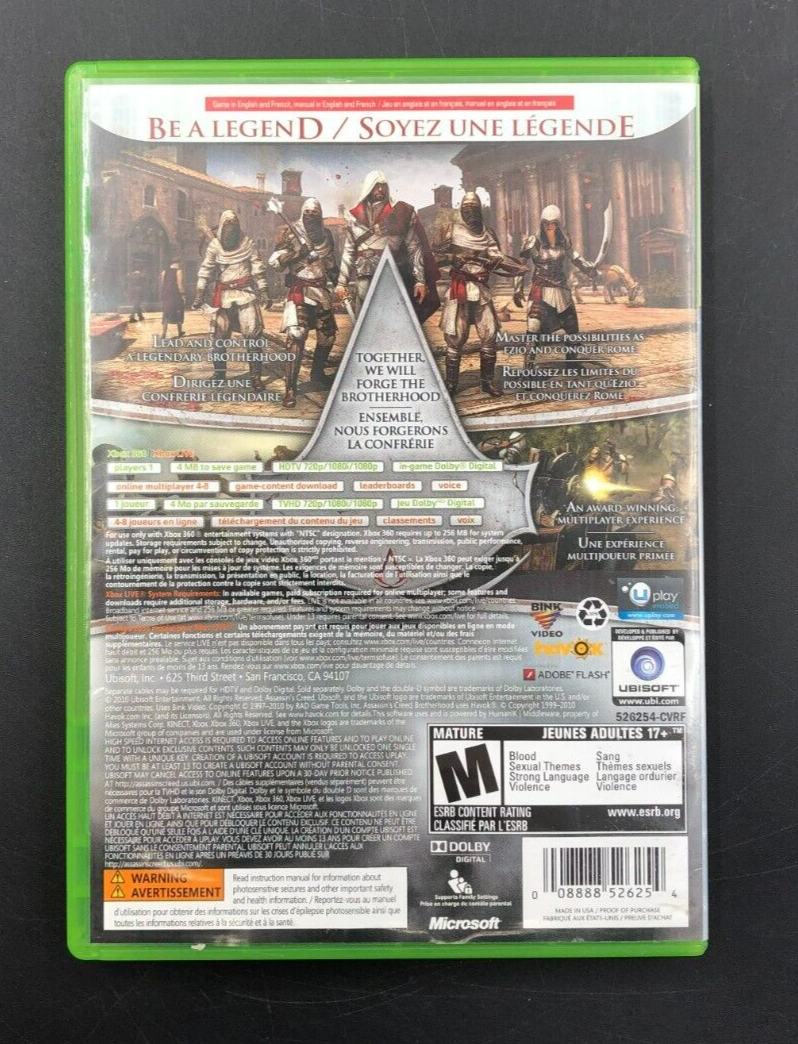 Assassin's Creed Brotherhood (XBOX 360) w/ Manual