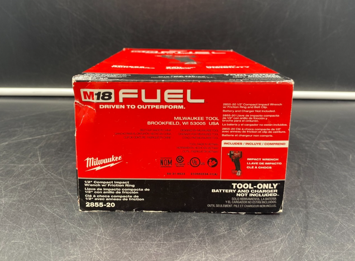 Milwaukee 2855-20 M18 Fuel 1/2" Compact Impact Wrench w/ Friction Ring - NEW