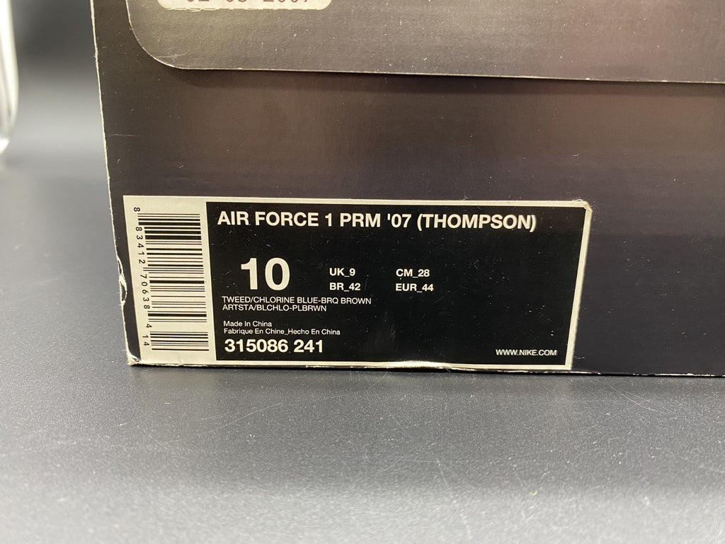 Nike Air Force 1 PRM '07 (THOMPSON) Size 10M Low 315086-241 AF