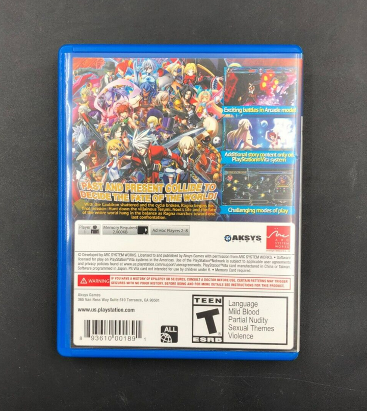 BlazBlue" Chrono Phantasma (Sony PlayStation Vita, PSVITA) in Case w/ Insert