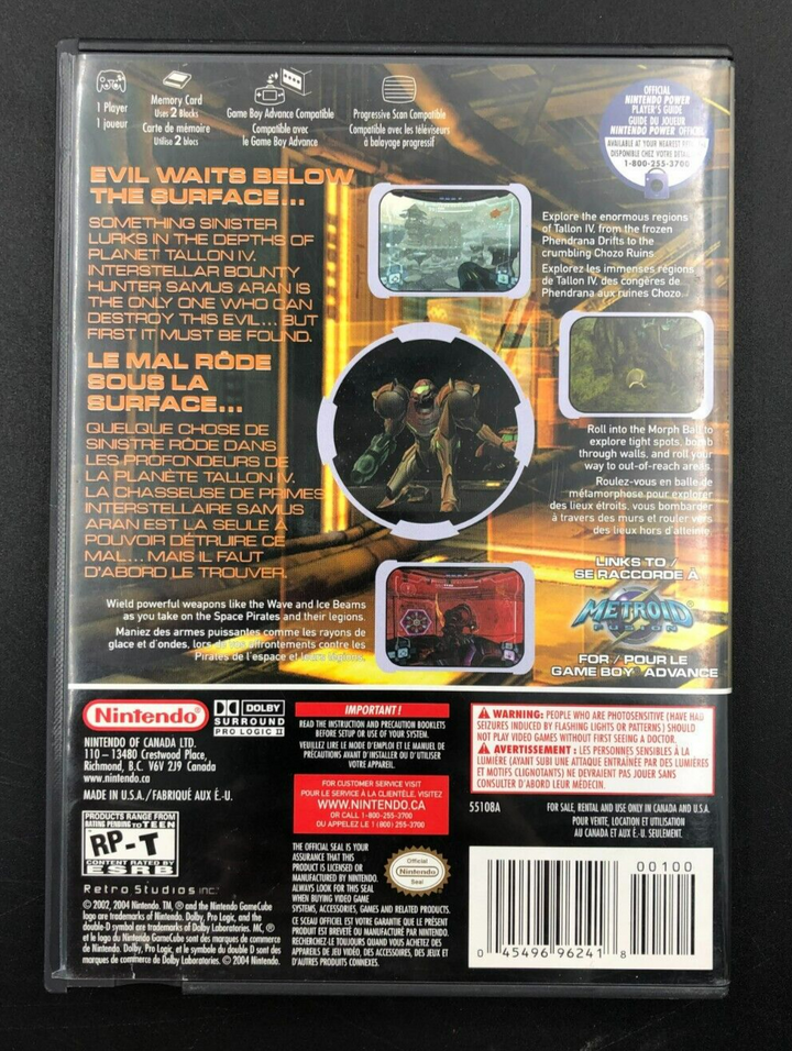 Metroid Prime + Echoes Bonus Disc Nintendo GameCube w/ Manual