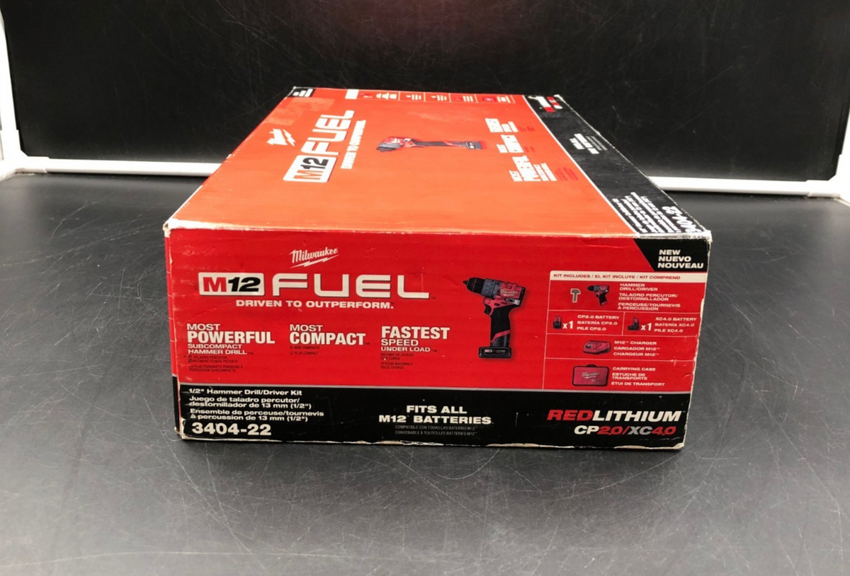 Milwaukee 3404-22 M12 Fuel 1/2" Hammer Drill/Driver Kit - NEW OPEN BOX