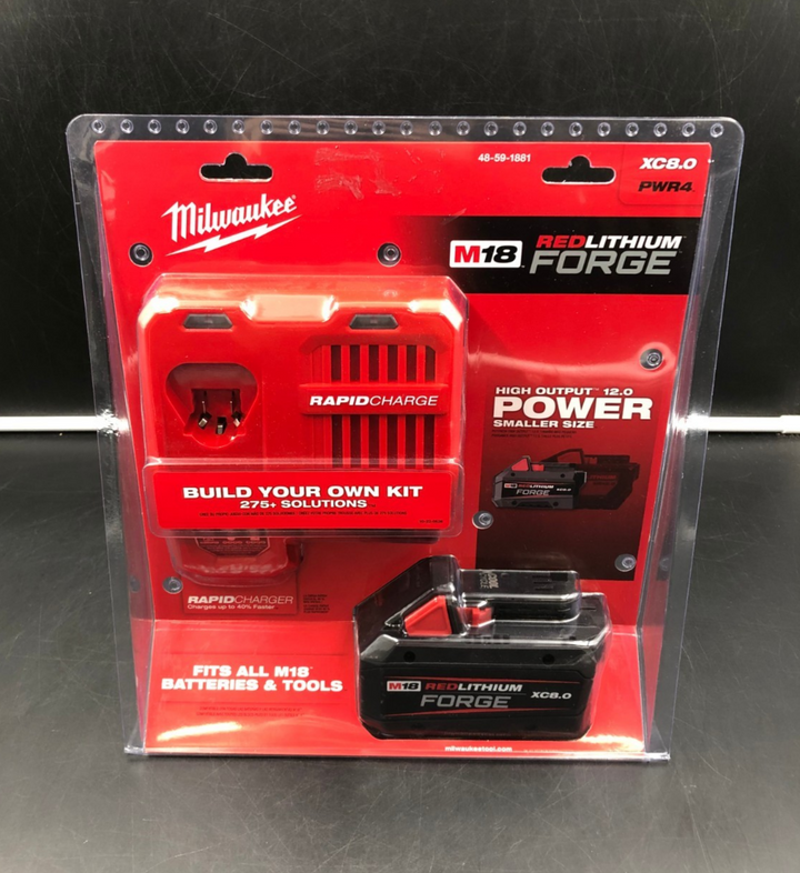 Milwaukee 48-59-1881 M18 Red Lithium Forge XC8.0 Battery & Charger Kit - NEW