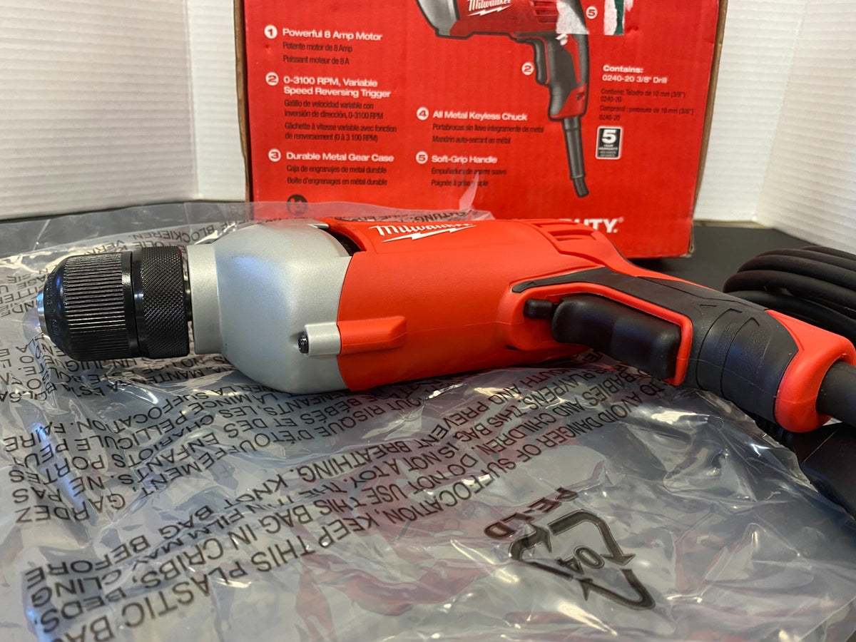 MILWAUKEE 3/8" Corded Drill 0240-20 *OPEN BOX, NEW, SEE PICS*