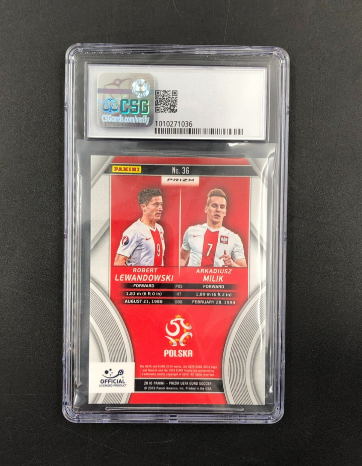 2016 Panini Silver Prizm UEFA Euro A. Milik/R. Lewandowski No. 36 CSG 8 NM-MT