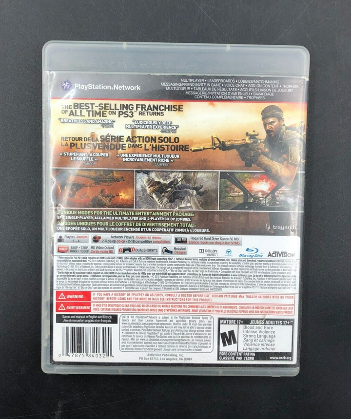 Call of Duty: Black Ops (PlayStation 3, PS3) w/ Manual