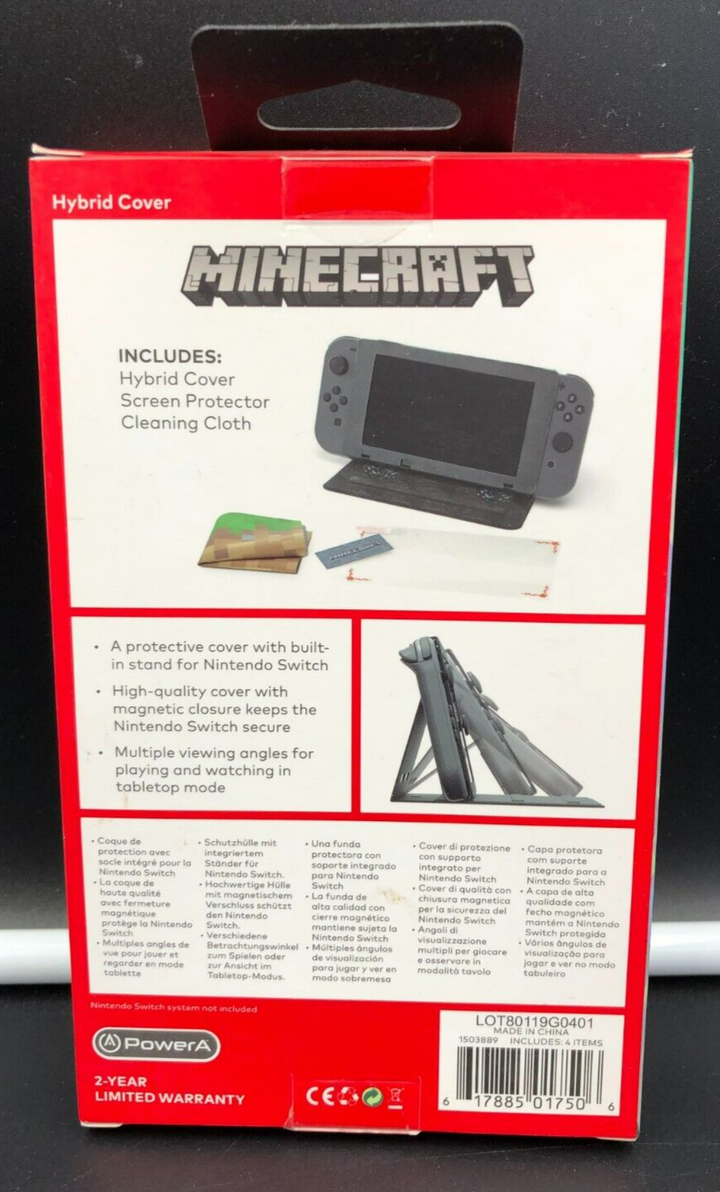 POWERA Nintendo Switch MINECRAFT Hybrid Cover *BRAND NEW, SEALED*