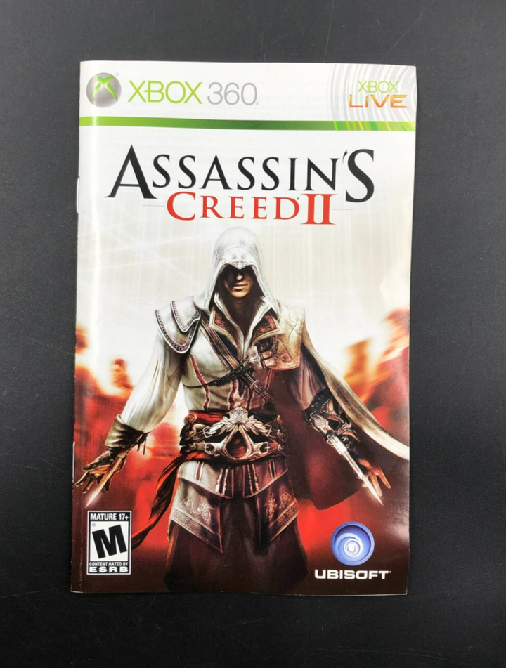 Assassin's Creed II (Microsoft XBOX 360) w/ Manual - No Cover