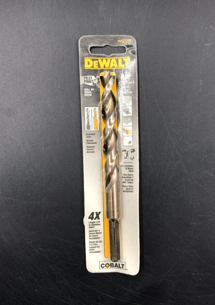 DeWalt 1/2" Pilot Point Stainless Steel Drill Bit (DWA1232) - NEW