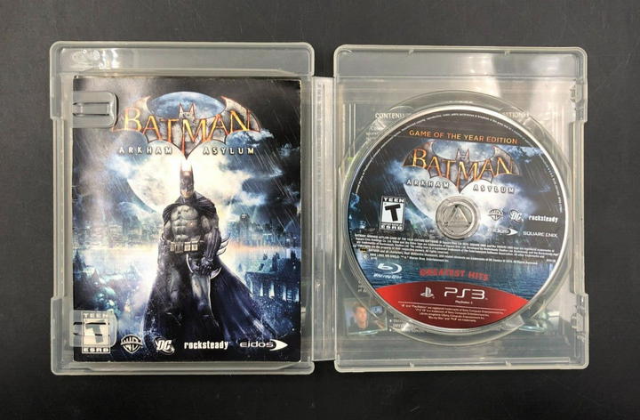 Batman: Arkham Asylum (PlayStation 3, PS3) w/ EN/FR Manuals - Greatest Hits Disc