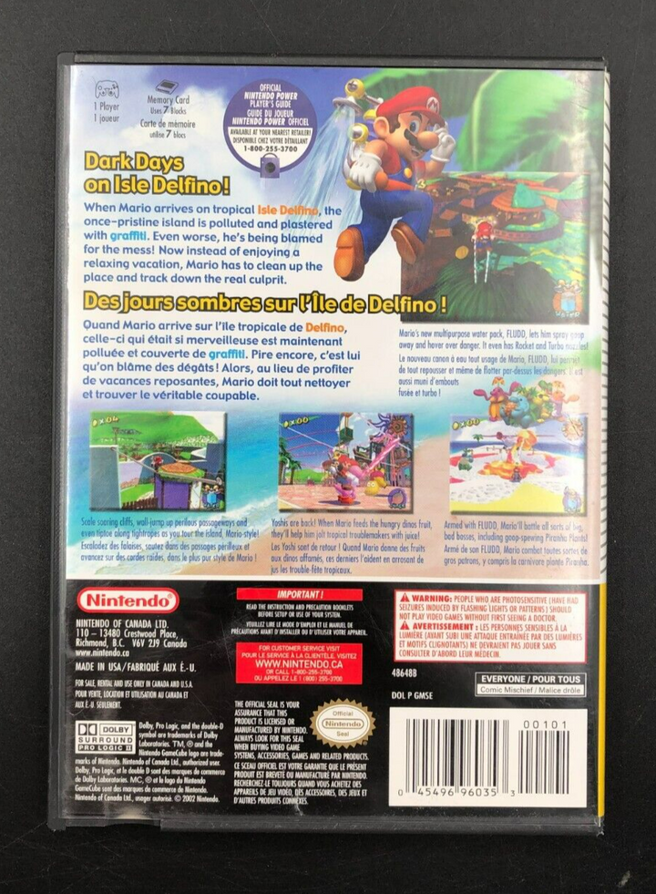 Super Mario Sunshine Player's Choice Nintendo GameCube w/ Manual