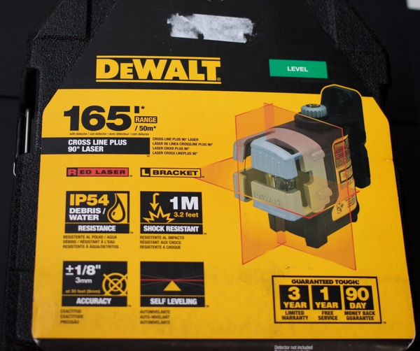 Dewalt 165’ DW089K Red Cross Line  90* Laser DW089K Brand New ~~