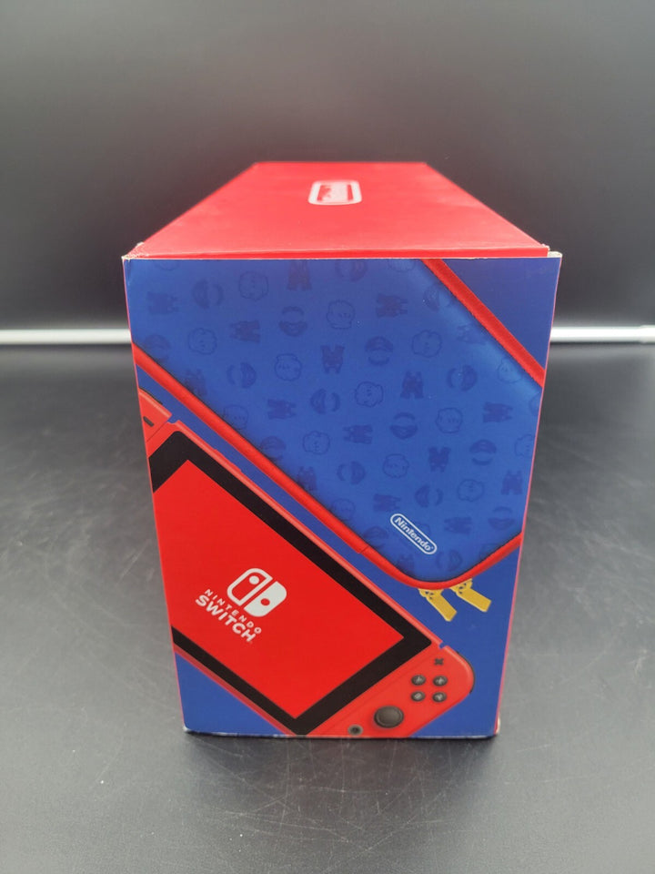 NINTENDO SWITCH MARIO ED. Blue and Red Console *Open Box, New - See Pics* ~~