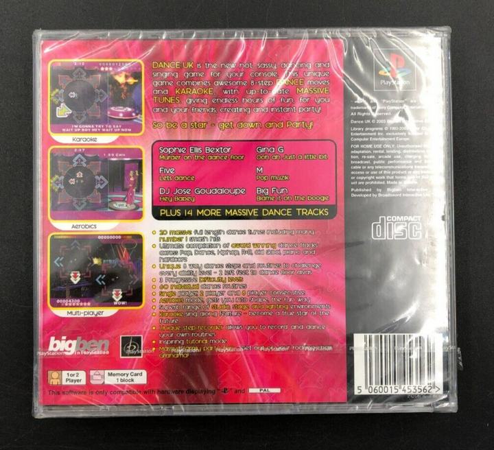Dance: UK Sony PlayStation 1 - NEW