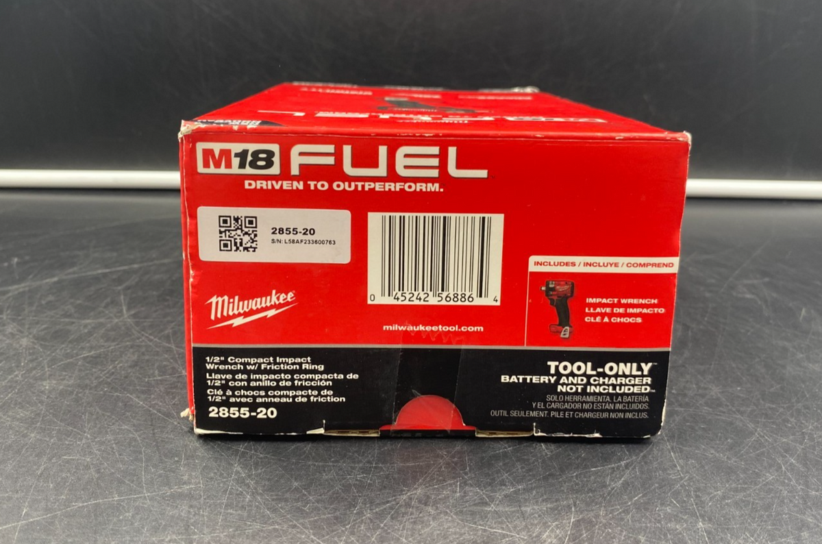Milwaukee 2855-20 M18 Fuel 1/2" Compact Impact Wrench w/ Friction Ring - NEW