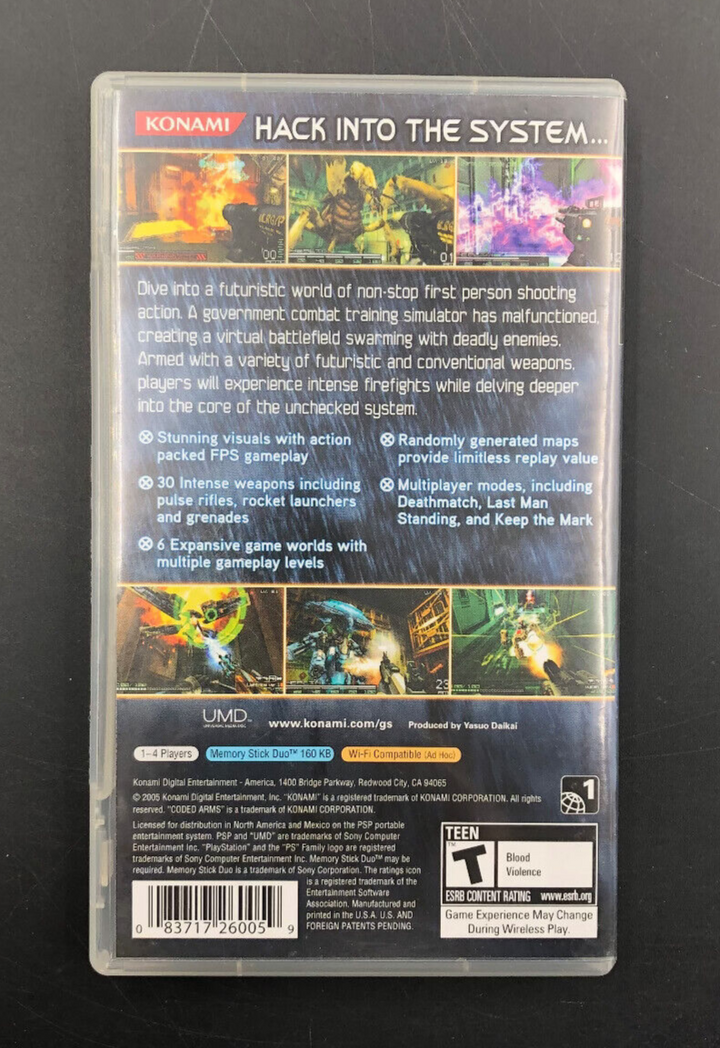 Coded Arms (PlayStation Portable, PSP) w/ Manual