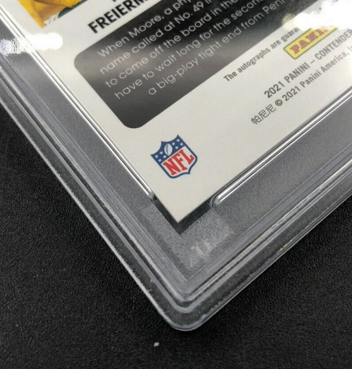 2021 Panini Contenders Round 2 #'s Moore/Freiermuth Dual Auto Platinum 1/1 PSA 8