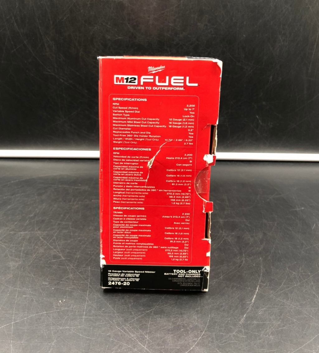 Milwaukee 2476-20 M12 Fuel 16 Gauge Variable Speed Nibbler (Tool-Only) - NEW