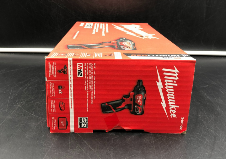 Milwaukee 2401-22 M12 Red Lithium CP 1.5 1/4" Hex Screwdriver Kit - NEW