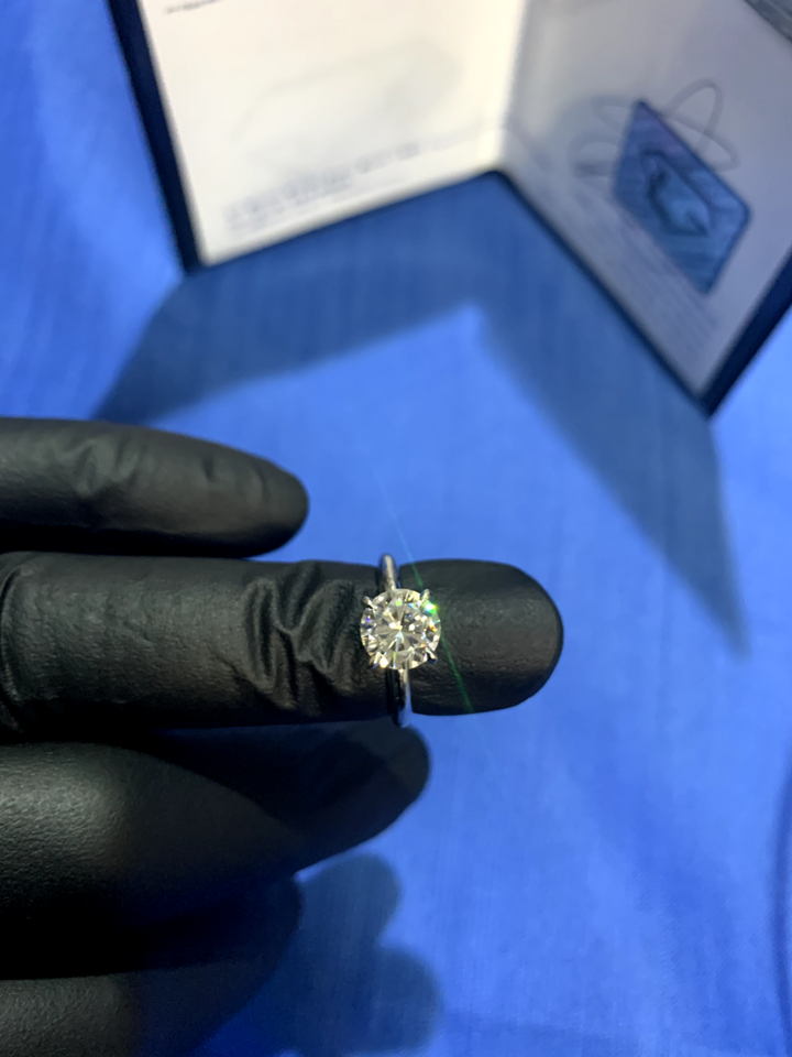 14KT White Gold Lady's Custom Made Solitaire Engagement Ring with Appraisal