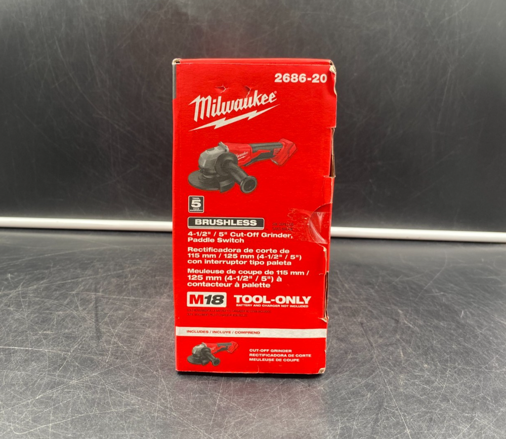 Milwaukee 2686-20 M18 Brushless 4-1/2" / 5" Cut-Off Grinder, Paddle Switch - NEW