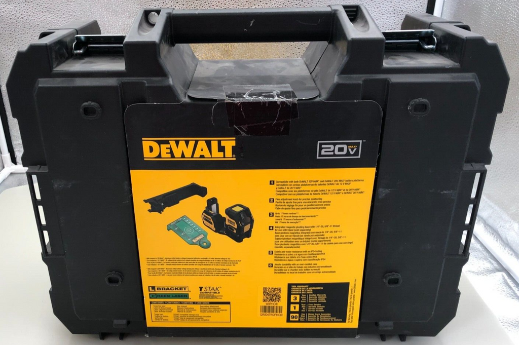 DEWALT DCLE34020 20V MAX Cordless Cross Line Green Laser - NEW