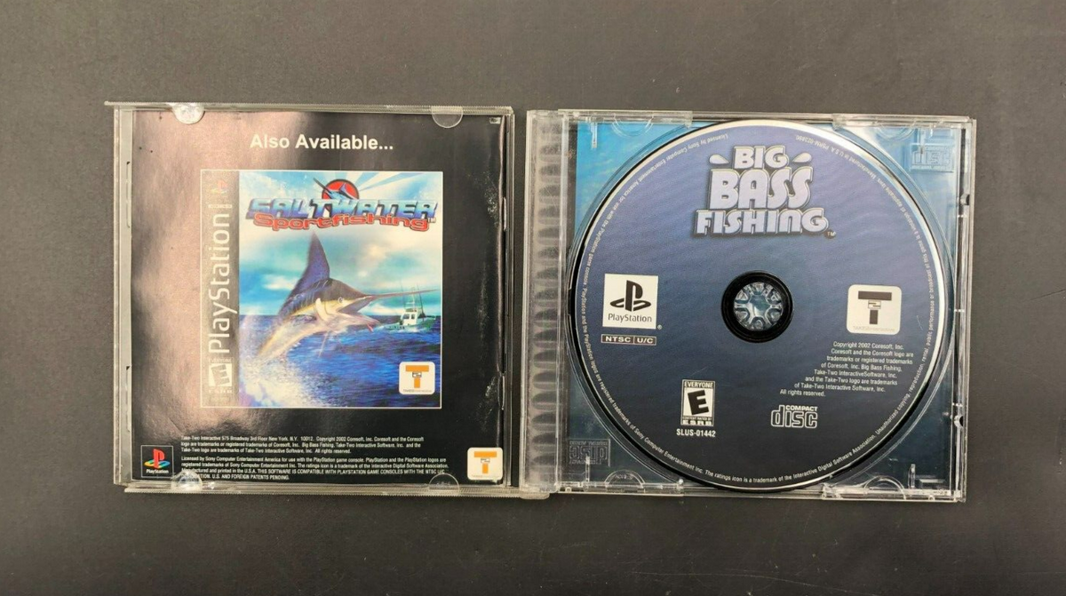 Big Bass Fishing (Sony PlayStation, PS1) in Case w/ Manual