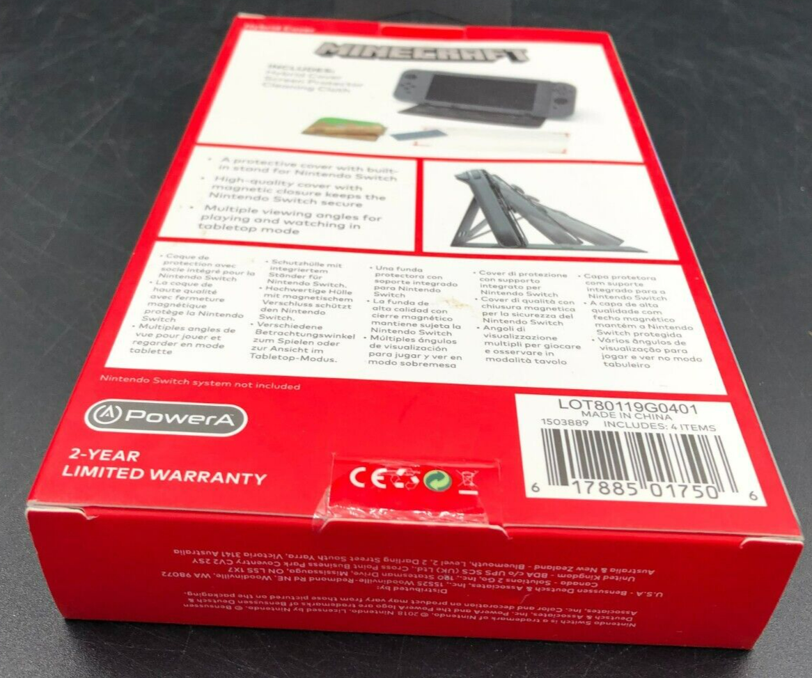 POWERA Nintendo Switch MINECRAFT Hybrid Cover *BRAND NEW, SEALED*