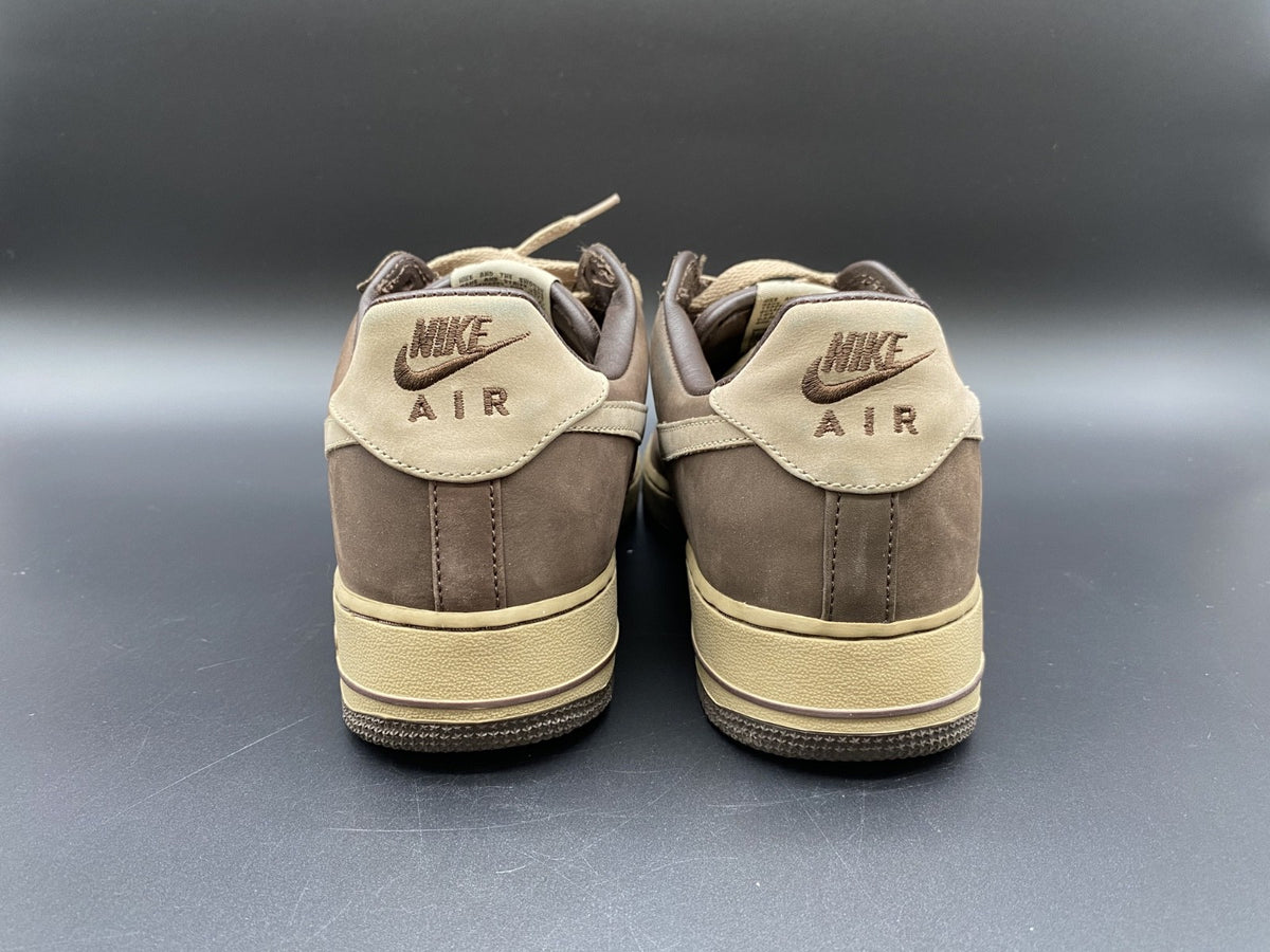 2005 *no insole* Nike Air Force 1 Mocha Chocolate Size 10 OG 309096-221