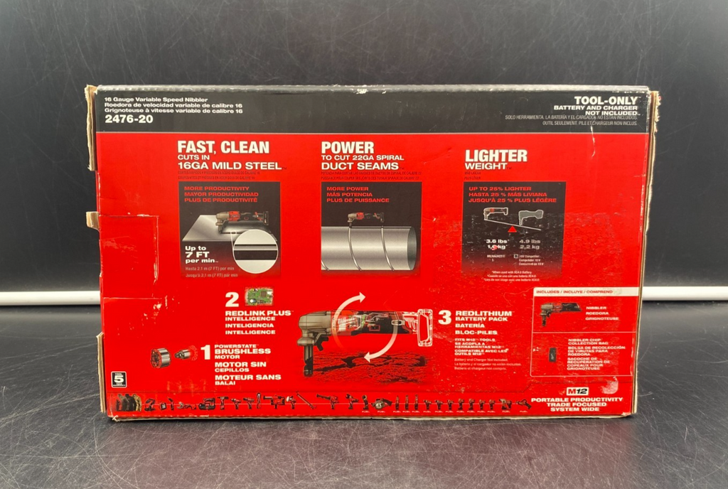 Milwaukee 2476-20 M12 Fuel 16 Gauge Variable Speed Nibbler (Tool-Only) - NEW