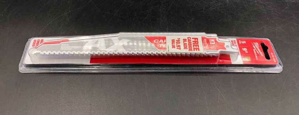 Milwaukee SAWZALL Nail Embedded Wood 9" Blades 5pk. (48-00-5026) - NEW