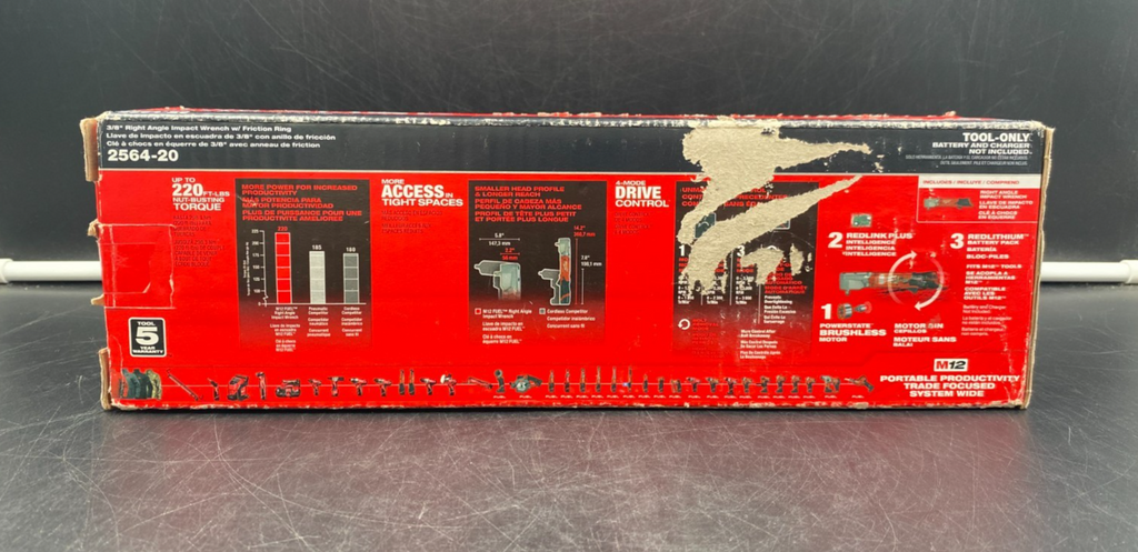 Milwaukee 2564-20 M12 Fuel 3/8" Right Angle Impact Wrench w/ Friction Ring - NEW