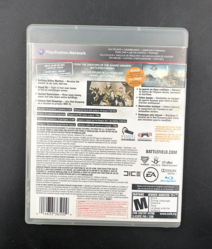 Battlefield: Bad Company 2 - Limited Edition (PlayStation 3, PS3) Complete